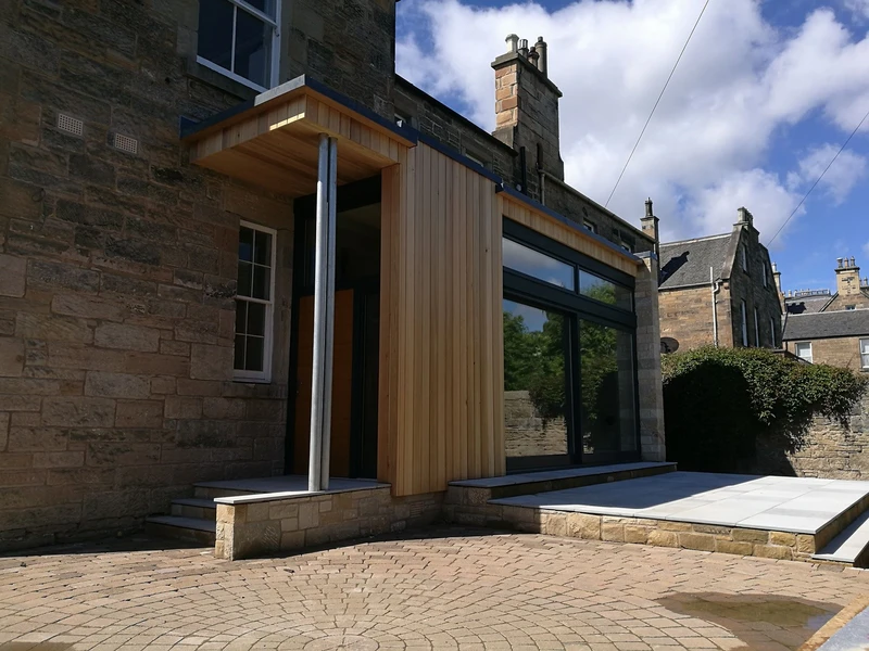 Finished hardwood entryway and joinery by Jamie Robertson Joiners, Stirling